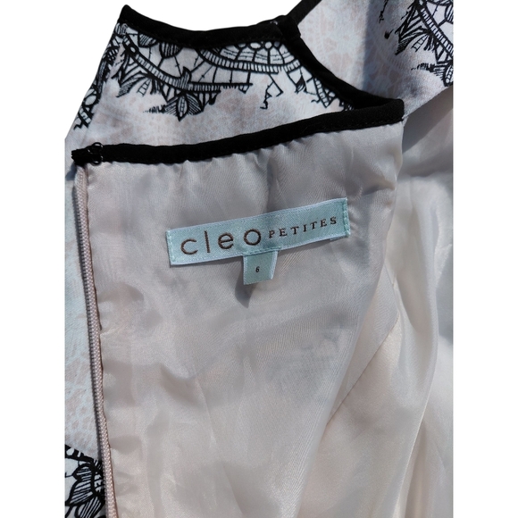 Cleo Black Cream Fit and Flare Cocktail Dress - Picture 8 of 9